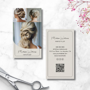 Friseursalon individuell 3 Fotos QR-Code Visitenkarte