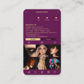 Friseursalon Instagram Luxus Lila Visitenkarte (Vorderseite)