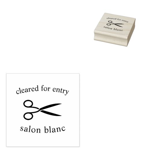 Friseursalon: Karo / Zutrittsfrei freigegeben Gummistempel (Stempel)