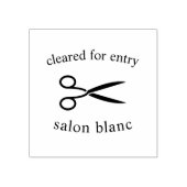 Friseursalon: Karo / Zutrittsfrei freigegeben Gummistempel (Prägung)