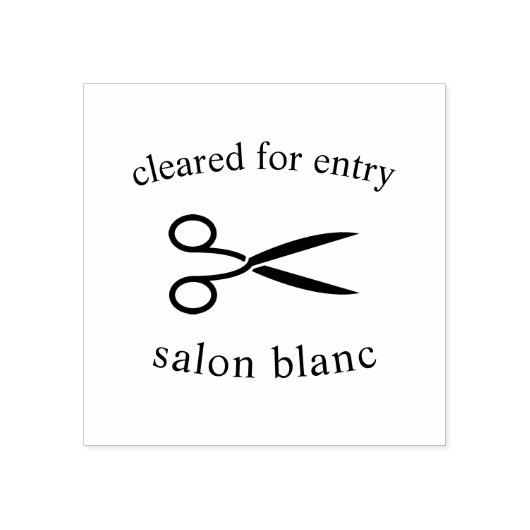 Friseursalon: Karo / Zutrittsfrei freigegeben Gummistempel (Prägung)