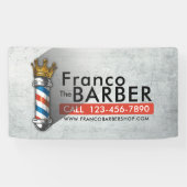 Friseursalon King Crown Barber Pole Banner (Horizontal)