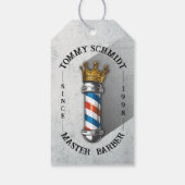 Friseursalon King Crown Barber Pole Geschenkanhänger (Rückseite)