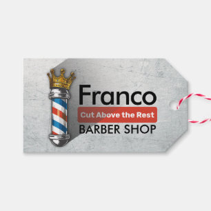 Friseursalon King Crown Barber Pole Geschenkanhänger