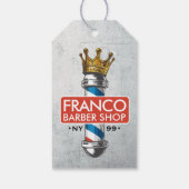 Friseursalon King Crown Barber Pole Geschenkanhänger (Rückseite)