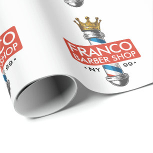Friseursalon King Crown Barber Pole Geschenkpapier