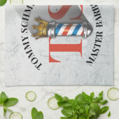 Friseursalon King Crown Barber Pole Geschirrtuch (Gefaltet)