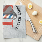 Friseursalon King Crown Barber Pole Geschirrtuch (Viertel Falte)