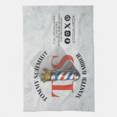 Friseursalon King Crown Barber Pole Geschirrtuch (Vertikal)