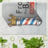 Friseursalon King Crown Barber Pole Geschirrtuch (Gefaltet)