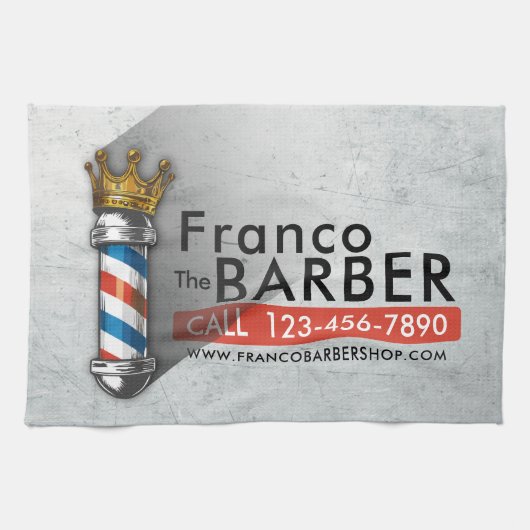 Friseursalon King Crown Barber Pole Geschirrtuch (Horizontal)