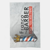 Friseursalon King Crown Barber Pole Geschirrtuch (Vertikal)