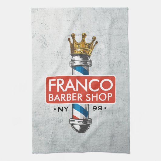 Friseursalon King Crown Barber Pole Geschirrtuch (Vertikal)