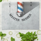 Friseursalon King Crown Barber Pole Geschirrtuch (Gefaltet)