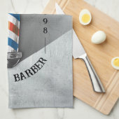 Friseursalon King Crown Barber Pole Geschirrtuch (Viertel Falte)