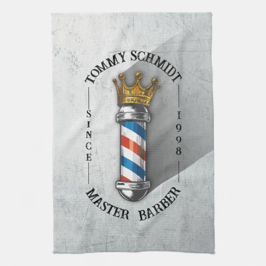 Friseursalon King Crown Barber Pole Geschirrtuch (Vertikal)