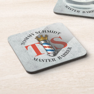 Friseursalon King Crown Barber Pole Getränkeuntersetzer