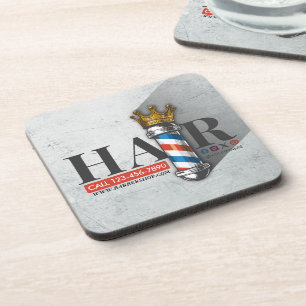 Friseursalon King Crown Barber Pole Getränkeuntersetzer