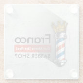 Friseursalon King Crown Barber Pole Glasuntersetzer (Rückseite)
