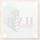 Friseursalon King Crown Barber Pole Glasuntersetzer (Rückseite)