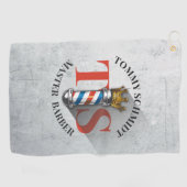 Friseursalon King Crown Barber Pole Golfhandtuch (Horizontal)