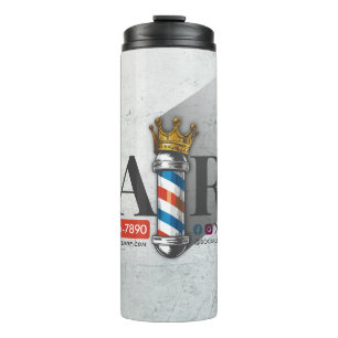 Friseursalon King Crown Barber Pole Hair Salon Thermosbecher