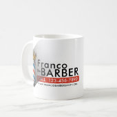 Friseursalon King Crown Barber Pole Kaffeetasse (Vorderseite Links)