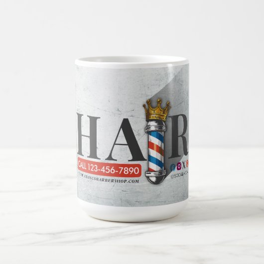 Friseursalon King Crown Barber Pole Kaffeetasse (Mittel)