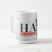 Friseursalon King Crown Barber Pole Kaffeetasse (Vorderseite Links)
