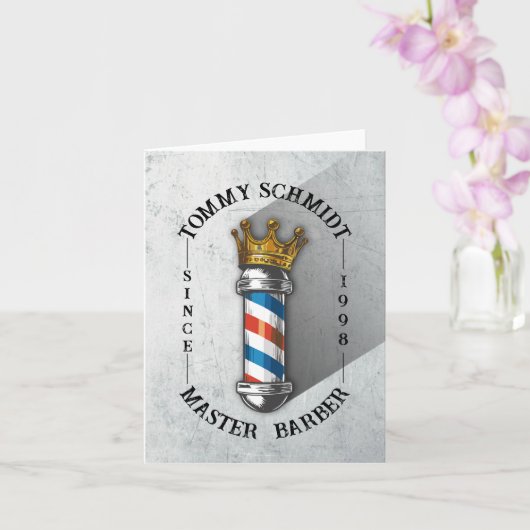 Friseursalon King Crown Barber Pole Karte (Orchidee)