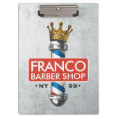 Friseursalon King Crown Barber Pole Klemmbrett (Vorderseite)