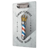 Friseursalon King Crown Barber Pole Klemmbrett (Links)