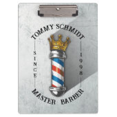 Friseursalon King Crown Barber Pole Klemmbrett (Vorderseite)