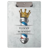 Friseursalon King Crown Barber Pole Klemmbrett (Vorderseite)
