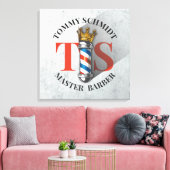 Friseursalon King Crown Barber Pole Leinwanddruck (Insitu (Wohnzimmer))