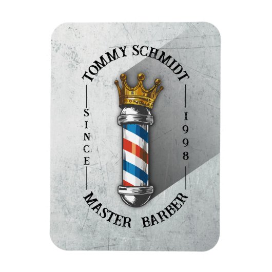 Friseursalon King Crown Barber Pole Magnet (Vertikal)