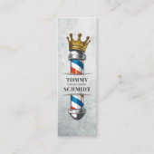 Friseursalon King Crown Barber Pole Mini Visitenkarte (Vorderseite)