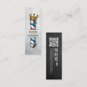 Friseursalon King Crown Barber Pole Mini Visitenkarte (Vorne/Hinten)