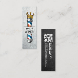 Friseursalon King Crown Barber Pole Mini Visitenkarte