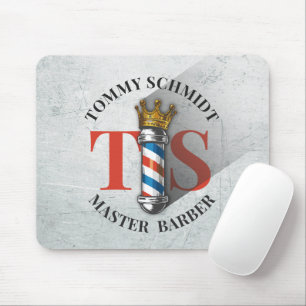 Friseursalon King Crown Barber Pole Mousepad