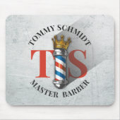 Friseursalon King Crown Barber Pole Mousepad (Vorne)