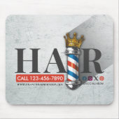 Friseursalon King Crown Barber Pole Mousepad (Vorne)