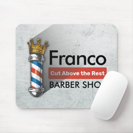 Friseursalon King Crown Barber Pole Mousepad (Mit Mouse)