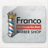 Friseursalon King Crown Barber Pole Mousepad (Vorne)