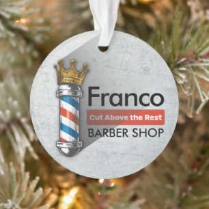Friseursalon King Crown Barber Pole Ornament