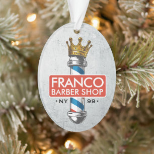 Friseursalon King Crown Barber Pole Ornament