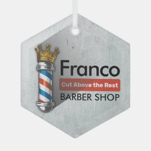 Friseursalon King Crown Barber Pole Ornament Aus Glas