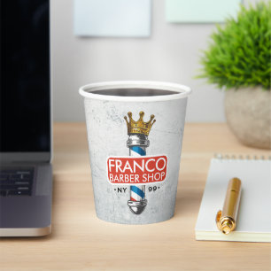 Friseursalon King Crown Barber Pole Pappbecher
