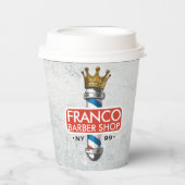 Friseursalon King Crown Barber Pole Pappbecher (Vorderseite)