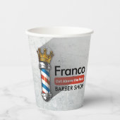 Friseursalon King Crown Barber Pole Pappbecher (Vorderseite)
